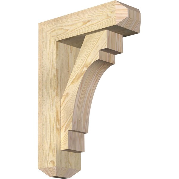 Ekena Millwork Merced Craftsman Rough Sawn Bracket w/ Offset Brace, Douglas Fir, 6"W x 18"D x 26"H BKT0604X18X26MRC04RDF - main